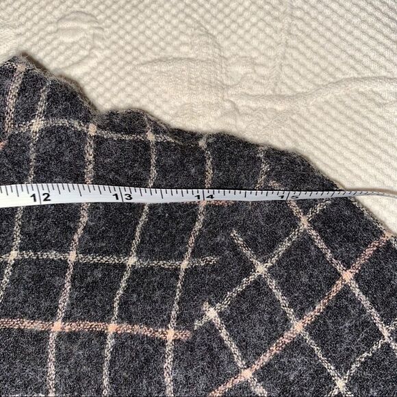 ZARA Grey Pink White Plaid Window Boxy Fit High-low Pain Print Top Size XS - Picture 9 of 12